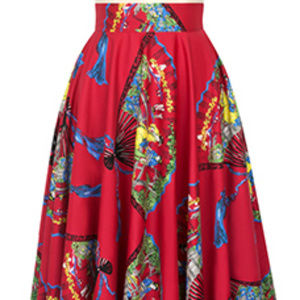 Trashy Diva Red Fans Circle Skirt, NWT, Size 12